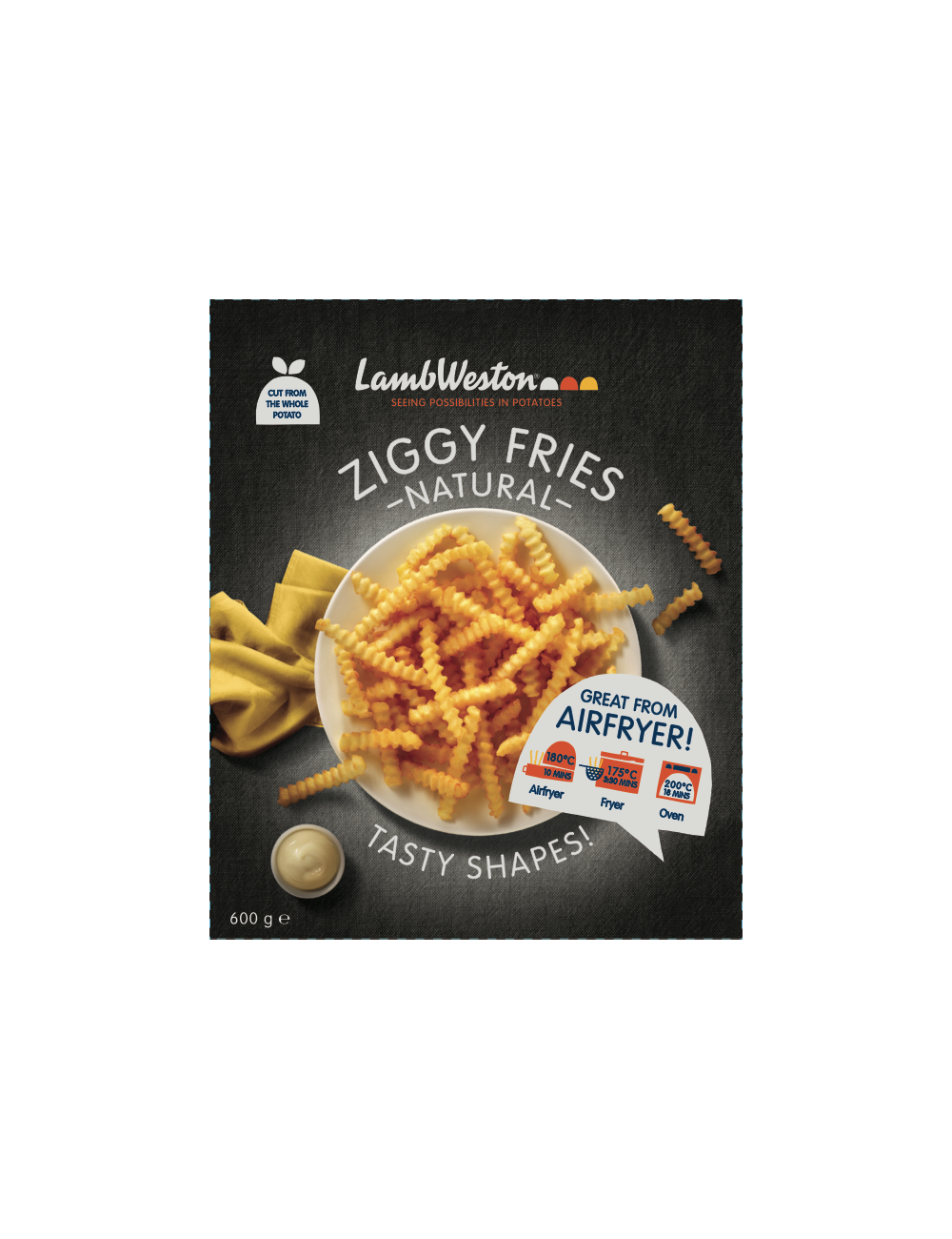 Ziggy fries Lambweston frites torsadé surgelés.